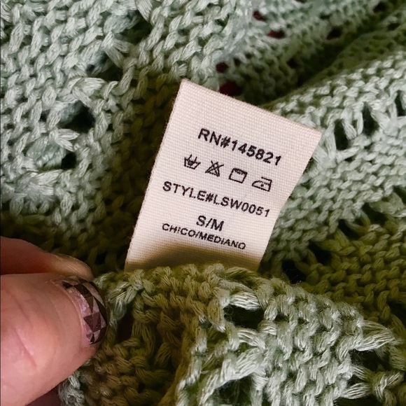 LISTICLE open knit elbow sleeve cardigan sweater - Picture 8 of 8